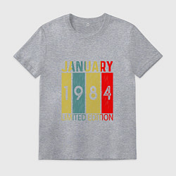 Футболка хлопковая мужская 1984 - Январь, цвет: меланж