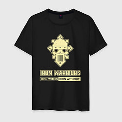 Футболка хлопковая мужская Железные воины хаос винтаж лого, цвет: черный