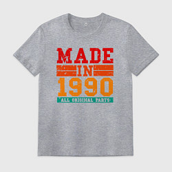 Футболка хлопковая мужская Сделано в 1990 году, цвет: меланж