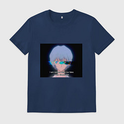 Футболка хлопковая мужская Евангелион истинная Рей, цвет: тёмно-синий