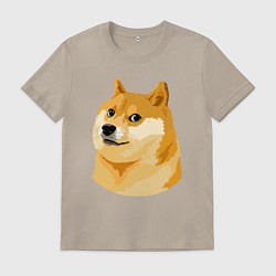 Футболка хлопковая мужская Пёс Доге, цвет: миндальный