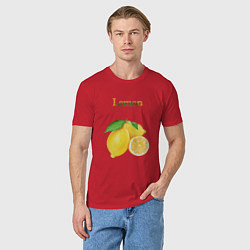 Футболка хлопковая мужская Lemon лимон, цвет: красный — фото 2