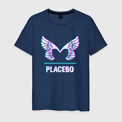 Футболка хлопковая мужская Placebo glitch rock, цвет: тёмно-синий