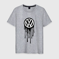 Футболка хлопковая мужская Volkswagen - art logo, цвет: меланж