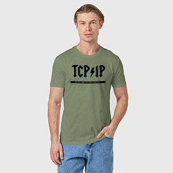 Футболка хлопковая мужская TCPIP Connecting people since 1972, цвет: авокадо — фото 2