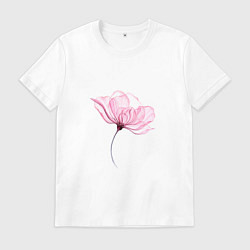 Футболка хлопковая мужская Цветок ласки и нежности, цвет: белый