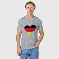 Футболка хлопковая мужская Сердце - Германия, цвет: меланж — фото 2