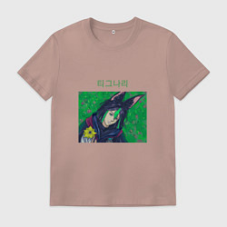 Футболка хлопковая мужская Genshin Impact Тигнари, цвет: пыльно-розовый