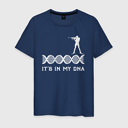 Футболка хлопковая мужская Биатлон в моем ДНК, цвет: тёмно-синий