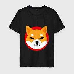 Футболка хлопковая мужская Shiba Inu SHIB, цвет: черный