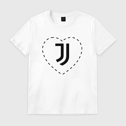 Футболка хлопковая мужская Лого Juventus в сердечке, цвет: белый