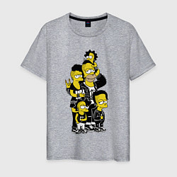 Футболка хлопковая мужская Simpsons not dead! Motto, цвет: меланж