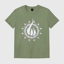 Футболка хлопковая мужская In flames - logo neon, цвет: авокадо