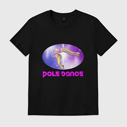 Футболка хлопковая мужская Танец на пилоне Pole dance, цвет: черный