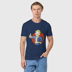 Футболка хлопковая мужская Vault boy like, цвет: тёмно-синий — фото 2