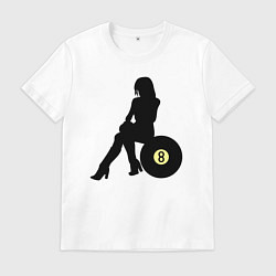 Футболка хлопковая мужская Девушка на 8 шаре, цвет: белый