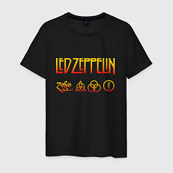 Футболка хлопковая мужская Led Zeppelin - logotype, цвет: черный