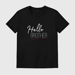 Футболка хлопковая мужская Hello brother-фраза Дэймона, цвет: черный