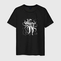Футболка хлопковая мужская Octopusnaut, цвет: черный