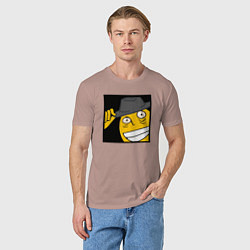 Футболка хлопковая мужская Рофлан здарова, цвет: пыльно-розовый — фото 2