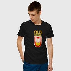 Футболка хлопковая мужская Old School emblem, цвет: черный — фото 2