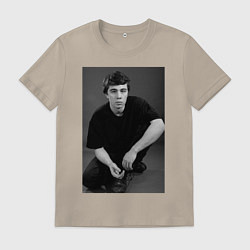 Футболка хлопковая мужская Актёр Сергей Бодров-младший, цвет: миндальный