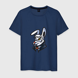 Футболка хлопковая мужская Босс Кролик, цвет: тёмно-синий