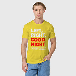 Футболка хлопковая мужская Left righte good night, цвет: желтый — фото 2