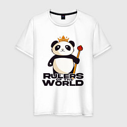 Футболка хлопковая мужская Панда - Правители Мира, цвет: белый
