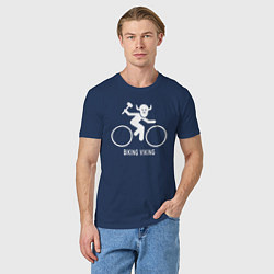 Футболка хлопковая мужская Велосипед - Викинг, цвет: тёмно-синий — фото 2