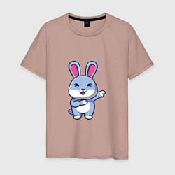 Футболка хлопковая мужская Bunny Dab, цвет: пыльно-розовый