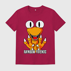 Футболка хлопковая мужская Радужные друзья - Оранжевый, цвет: маджента