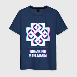 Футболка хлопковая мужская Breaking Benjamin glitch rock, цвет: тёмно-синий