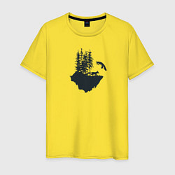 Футболка хлопковая мужская Лисий остров, цвет: желтый