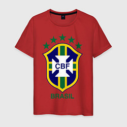 Футболка хлопковая мужская Brasil CBF, цвет: красный