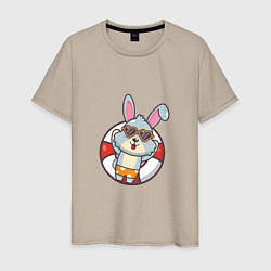 Футболка хлопковая мужская Chill Rabbit, цвет: миндальный