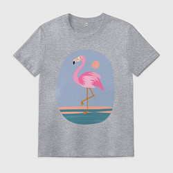 Футболка хлопковая мужская Фламинго, цвет: меланж