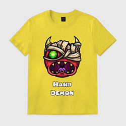 Футболка хлопковая мужская Geometry Dash hard demon, цвет: желтый