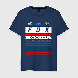 Футболка хлопковая мужская Honda racing, цвет: тёмно-синий