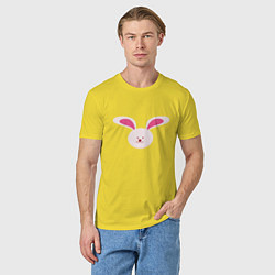 Футболка хлопковая мужская Голова кролика, цвет: желтый — фото 2