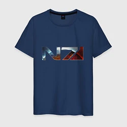 Футболка хлопковая мужская Mass Effect N7 -Shooter, цвет: тёмно-синий