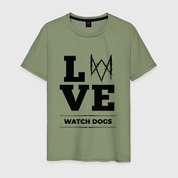 Футболка хлопковая мужская Watch Dogs love classic, цвет: авокадо