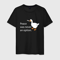 Футболка хлопковая мужская Peace was never an option!, цвет: черный