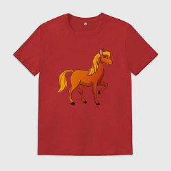 Футболка хлопковая мужская Добрый конь, цвет: красный