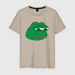 Футболка хлопковая мужская Лягушонок Пепе-Frog Pepe, цвет: миндальный