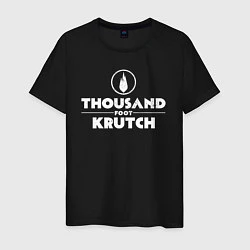 Футболка хлопковая мужская Thousand Foot Krutch белое лого, цвет: черный