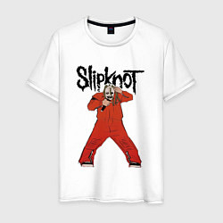 Футболка хлопковая мужская Slipknot fan art, цвет: белый