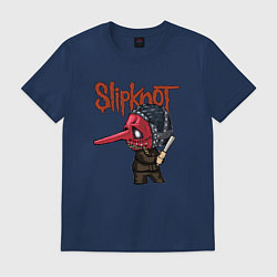 Футболка хлопковая мужская Slipknot mask art, цвет: тёмно-синий