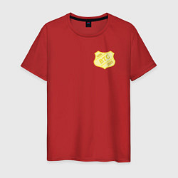 Футболка хлопковая мужская Bitcoin Police, цвет: красный