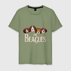Футболка хлопковая мужская The Beagles, цвет: авокадо